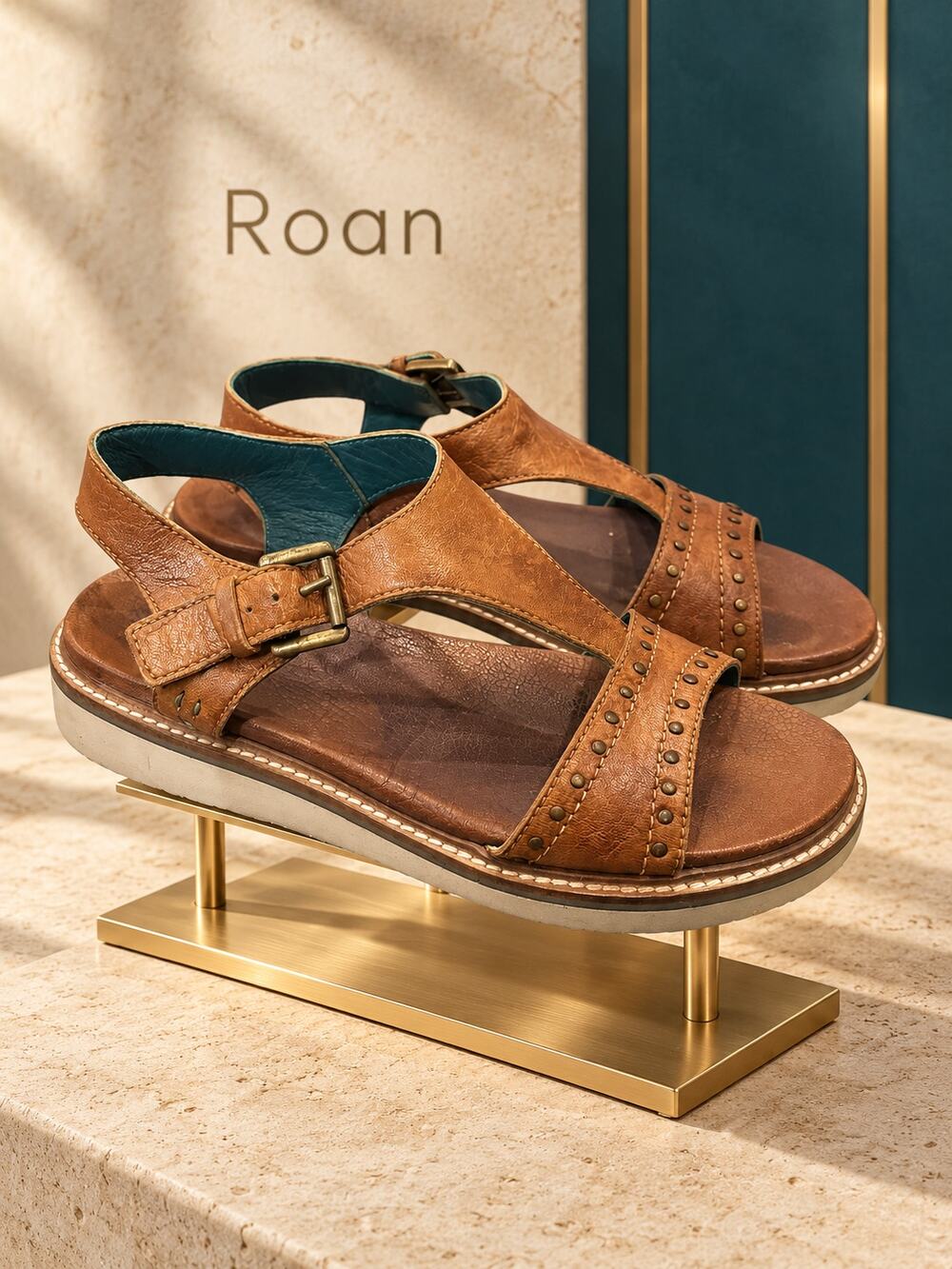ROAN by Bed|Stü Studded Leather Sandals Size 7